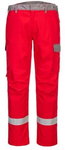 Portwest Pantalon Bizflame Ultra Bicolore Rouge L - FR(48) - UK(38) - Vêtements de Travail