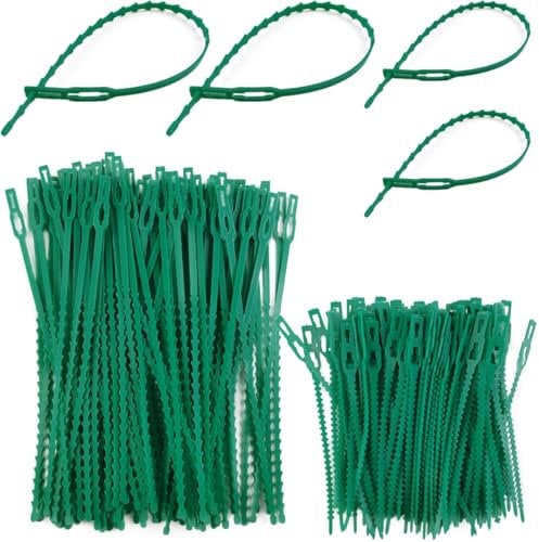 YUYWWAN 200 Stück Pflanzenbinder Verstellbare, Pflanzenband Grün Pflanzen Befestigung Flexibel Pflanzenbefestigungen Multifunktional Pflanzen Anbinden für Gartenpflanzen Wachstum Pflege