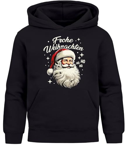 MoonWorks® Kinder Hoodie Weihnachtspullover Jungen Mädchen Frohe Weihnachten Santa Retro Weihnachtsoutfit Kinder