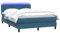 vidaXL Boxspringbett mit Matratze Dunkelblau 140x210 cm Samt, Bett, Bettrahmen, Doppelbett, Schlafzimmermöbel, Lattenrost, Samtbett, Polsterbett