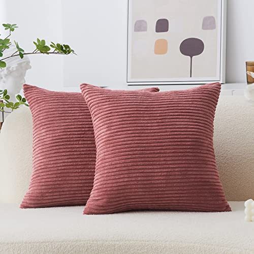 Home Brilliant Cushion Covers 50cm x 50cm Romantic Decorations Gift Wedding Cushion Covers for Living Room Bedroom Couch Bench, Pack of 2, Dry Rose Pink