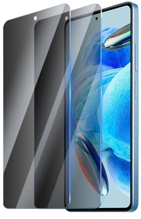 CYYAGE 2 Pièces Protection Écran Verre Trempé pour Xiaomi Redmi Note 12 Pro Anti-Espion Vitre Protection Film Dureté 9H Glass, Sans Bulles, Anti Rayures