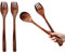 UPTALY 4 posate da insalata in legno (32 x 6,5 cm), cucchiaio da portata con manico extra lungo, in legno naturale di Phoebe, per insalata di grandi dimensioni, set di cucchiai e forchette, per