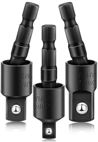 QZKJQDD Steckschlüssel Adaptersatz 3-teilig, Sechskant Stecknuss Adapter, 360 Grad Stecknussadapter Steckschlüssel, für Bohrmaschine und Akkuschrauber Steckschlüssel Nüsse (1/4, /1/2, /3/8)