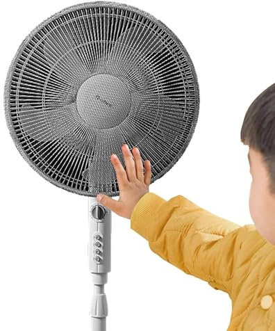 Coperchio di sicurezza antipolvere del ventilatore, protezione per ventilatore elettrico in maglia carina | Coperchio per ventola a rete morbida con design anti-pinque per, portiere