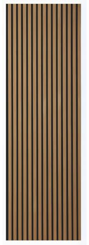 Akustikpaneele Holz | je 244x56cm - 1,366 m² | Echtholz-Furnier (Eiche) & Akustik-Filz (Schwarz) | Wandverkleidung, Schalldämmung, Oiled Oak