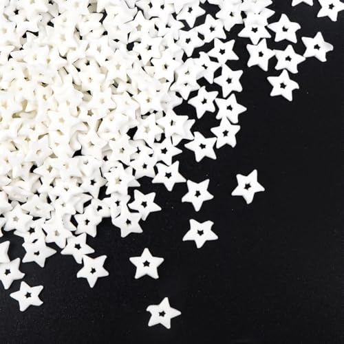Pearl Sprinkles, Edible Pearls for Cake Decorating, Kosher & Halal (White Hallow Star)