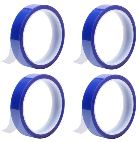 4 rollos de cinta adhesiva resistente al calor de 20 mm x 33 m cinta de transferencia térmica azul cinta aislante cinta Heat It cinta térmica resistente al calor