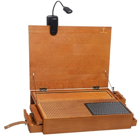 Perfeclan Mesa de Trabajo para Modelismo con Luz, Caja de Herramientas Portátil, Banco de Trabajo para Figuras de Acción Y Montaje de Modelos DIY.