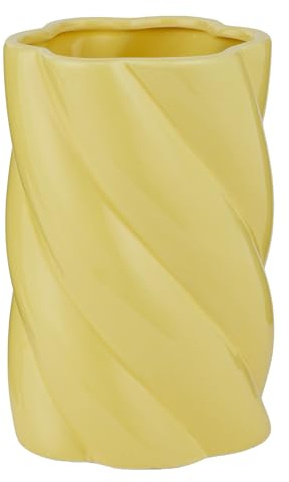 BUTLERS Vase Dolomit Ø 14 cm H 30 cm -FUSILLI- Keramikvase für frische Blumen | Dekogefäß für Tisch und Regal