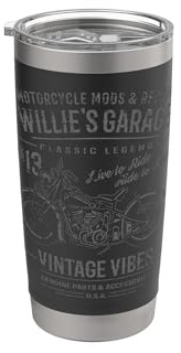 Willie's Garage Design per il nome Willie Bicchiere termico in acciaio inox doppia parete