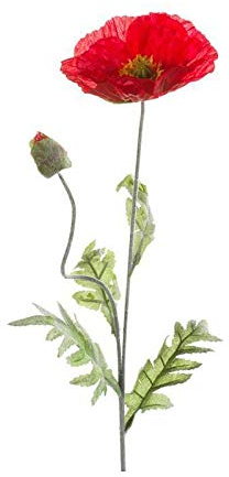 artplants.de Künstliche Mohnblume, rot, 70cm - Kunstblume
