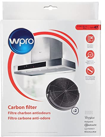 Aktivkohlefilterset Kohlefilter rund Ø 153mm Dunstabzugshaube Original Whirlpool Bauknecht Wpro 484000008784 Type47 AMC023 passend auch für AEG 50292969008 Typ47 und Elica F00478