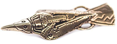 Windalf Wikinger Rabenfibel Munin h: 4.6 cm Mittelalter Hochwertige Bronze