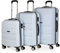 ITACA - Juego Maletas De Viaje rígidas Trolley con Candado de Combinación y 4 Doble Rueda 360° Set Maletas De Viaje Ligeras y Resistentes con Neceser, Blanco