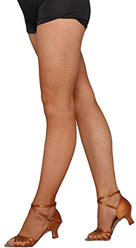 Medias de mujer Top pantimedias de rejilla con cintura alta profesional para la danza latina (color )