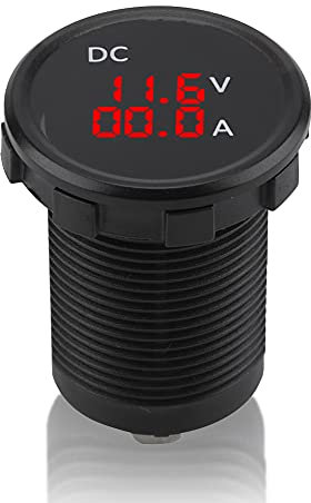 Voltmetro amperometro digitale - KIMISS 12-24V Voltmetro digitale Amperometro Voltage Current Meter LED rosso Display per auto Moto Boat