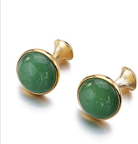 Manschettenknöpfe für Herren, Gold Semi-Gemstone Jade Verkupferung Französische Manschettenknöpfe, Sparkly Geschenk Modisches Shirt Zubehör Für Buchhalter Boss Business Hochzeit Prom Offizielle