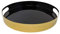 LaLe Living Tablett - Glam - aus Eisen in Gold, Ø 31 cm als Tischdekoration oder Elegantes Serviertablett (Schwarz/Gold)