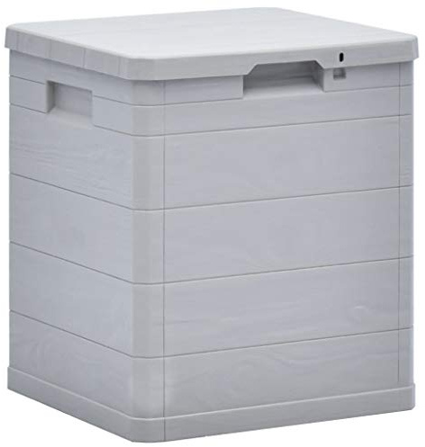 yorten Garten-Aufbewahrungsbox 90 L Wetterfeste Outdoor-Aufbewahrungsbox Kunststoff Hellgrau 42,5 x 44 x 50 cm