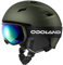 Odoland Skihelm und Skibrille Set, Snowboardhelm mit Snowboardbrille für Erwachsene, Schneebrille UV 400 Schutz Windwiderstand Snowboard Brille zum Skifahren und Bergsteigen Grün L