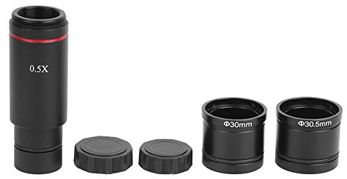 Fafeicy Mikroskop-Kameraadapter mit 0,5X Vergrößerung, C-Mount-Mikroskopkameraadapter, für AmScope CCD-Schnittstellenschrumpflinse