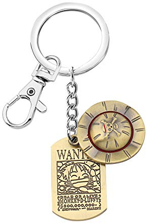 FAADBUK Anime Jewelry Bronze Straw Hat Necklace Bronze Straw Hat Keychain Cosplay Fans Gift(Luffy Human Skeleton Hat K-S)