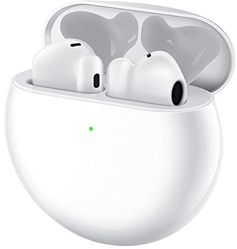 HUAWEI FreeBuds 4 - Wireless Bluetooth Open-fit Earphones with Hybrid Active Noise Cancellation, High-Resolution Sound Triple-Mic Earbuds, Long Battery Life, Fast Wired Charging, Ceramic White