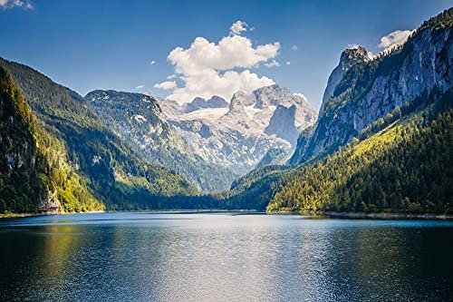 Papier Peint Photo INTISSÉ-MONTAGNE-(FP3850)-250x186 cm-Alpes Paysage Lac Forêt Prairie Fleurs Cascade Nature Murale XXL Poster Géant Affiche Décoration