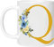 Floral Letter Mug GOLD - Any Letter Alphabet 11oz Ceramic Coffee/Tea Cup Gift for Christmas, Birthday, Secret Santa, Mother’s Day or Father’s Day Gift / Printed Glitter, NOT Real Glitter (Gold - Q)