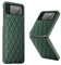MiRowy Cover per Samsung Galaxy Z Flip 4 Cover, Vetro Temperato Fotocamera Case, PU Pelle + Rigido PC, con Cerniera Protezione Protettiva Antiurto Custodia per Samsung Galaxy Z Flip 4 5G - Verde