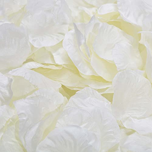 1200 Stück Rosenblätter, Rosenblätter Hochzeit, Rosenblätter Kunstblumen Seidenblumen Rosenblatter Blumen für Hochzeit Geburtstag Valentinstag Geständnis Romantische Dekoration (Milchweiß)