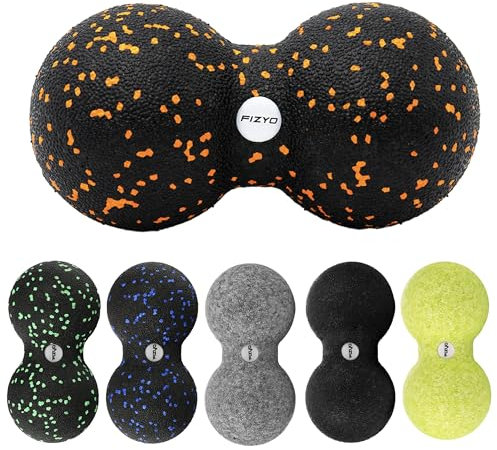 Fizyo Massage Ball Massage Roller, Roller für Rehabilitation Yoga-Übungen Crossfit Anti-Stress, Entspannung, Ideal für Rückenschmerzen, Ischias, Form Peanut (orange)