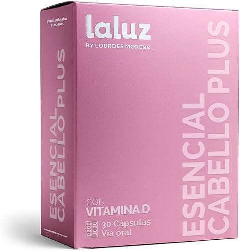 LALUZ by Lourdes Moreno – Vitaminas para el Pelo Mujer con Biotina, Zinc y Ginkgo Biloba | Pastillas Anticaída de Pelo para Caída Postparto, Estacional o por Estrés | Complemento Vegano| 30 Cápsulas