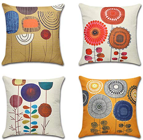 JOTOM Dekorative Kissenbezug Kissenhülle Frühling Sommer Herbst Winter für Fall Sofa Dekokissen Sofakissen Bezug Auto Home Bed Büro Cafe Garten Outdoor 45 x 45 cm 4er Set