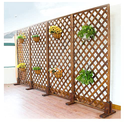 XILYZMO Clôture en Bois, Bois Clôture Piquets Bordure, Extensible Treillis Panneau Clôture, Portatif Plante Cadre Support Écran, pour Intérieur D'extérieur Plantes (Couleur : Zwart, Taille : 30x90cm