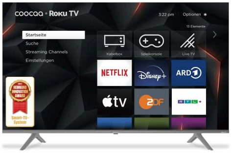 coocaa 55R5G ROKU LED-TV, 55 Zoll UHD SMART TV, 139 cm, Fernseher mit Triple Tuner, TV mit WLAN, LAN, HDMI, USB, HDTV, Netflix, Prime, Disney+