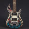 Lindo Sahara Elektrogitarre | Abalone Meeresschale und Ahornholz Nautischer Stern am 12. Bund Einlage | Grafische Kunst Finish | Verbundhals