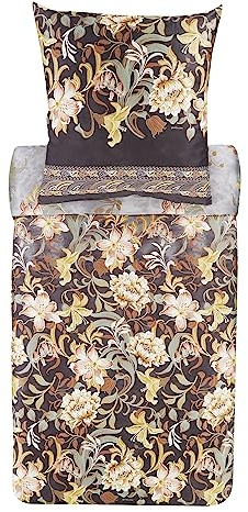 Bassetti Verona Bettwäsche + 1 Kissenhülle aus 100% Baumwollsatin in der Farbe Grau G1, Maße: 155x220 + 1 K 80x80 cm - 9325852