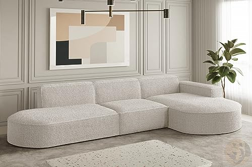 LENART FRIDERIK-EU - Ecksofa, Wohnzimmer Sofa, Eckcouch [ Rechts - Creme ] Wohnzimmer Möbel, Sofas & Couches, Couch, Wohnzimmersofa, Modernes Ecksofa