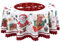 Weihnachten Runde Tischdecken 60 Zoll Rot Polyester Weihnachtsmann Tischdecke Weihnachten Runde Tischdecke Runde Tischdecke Waschbar Polyester Xmas Tischdecke für Weihnachten Party Abendessen
