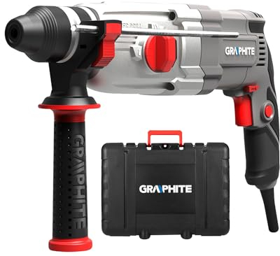 GRAPHITE Professional Bohrhammer SDS+ Hammer Bohr, im Handwerkerkoffer inkl. griff, zusätzlicher Bohrer, Bohrfutteradapter und ein flexibles und langes Kabel (710, Watt)