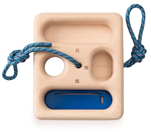 WhiteOak Pocket - Tabla portátil para colgar de madera con inserción de 5 mm, 12 x 10 x 3 cm, portátil, tabla de entrenamiento para escalada y escalada