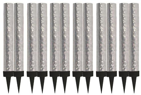 ZOPPER 12 Silver Ice Fountain Cake Candles with Holder Cupcake Topper Sparkler Ideal for Celebration Cakes, Birthday Parties, Baby Showers