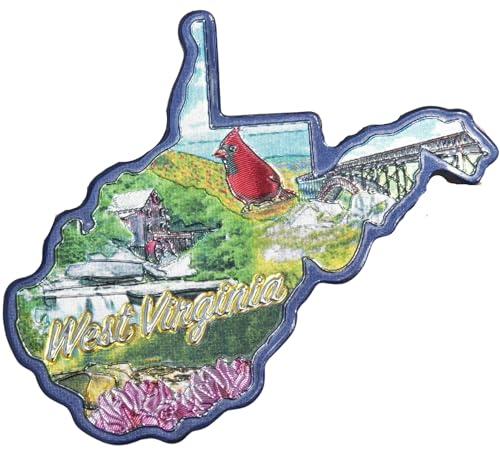 West Virginia Mountain State Metall-Magnet, Kardinal und Brücke, Souvenir, 6,3 cm