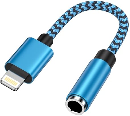 Lightning Klinke Adapter, 3,5mm Kopfhörer Adapter auf iPhone [MFi Zertifiziert] iPhone Aux Adapter kompatibel mit iPhone 14 Pro/14 Pro Max/14 Plus/14/13/12/11/SE/XS/XR/8, Dongle Audio Kabel Konverter