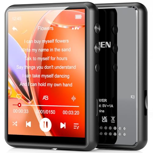 64GB Lettore MP3, MECHEN MP3 Lettore Musicale Bluetooth 5.3, Schermo Tattile, Video, Registratore Vocale, Radio FM E-Book, Custodia Protettiva Inclusa
