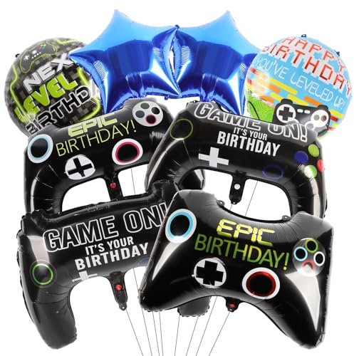 Palloncini Game, Palloncini Foil Videogiochi, Grandi Palloncini Controller, Palloncini Stella Blu, Decorazione Feste Gaming per Ragazzi Ragazze Compleanno Feste