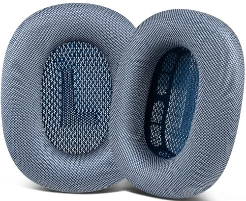 SOPROM Verbesserte Ohrpolster als Ersatz für Airpods Max Over-Ear-Kopfhörer, Ohrpolsterkissen mit strapazierfähigem Netzgewebe, weicherem Schaumstoff, Geräuschisolierung und Schweißschutz - Himmelblau