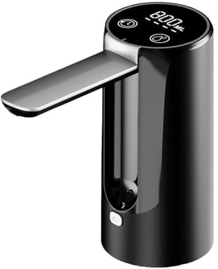 SUIOPPYUW Bomba de Agua eléctrica con Cabezal de Agua Plegable para prevención de Polvo y Control de Pantalla táctil Digital, dispensador de Agua ABS, Negro